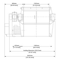 1300 RTR Series Single Shaft Shredder - Front View