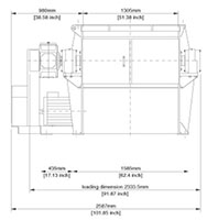 VAZ 1300 M FF Series Single Shaft Shredder - Front View