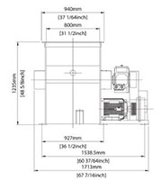VAZ 800 XL MW Series Single Shaft Shredder - Front View